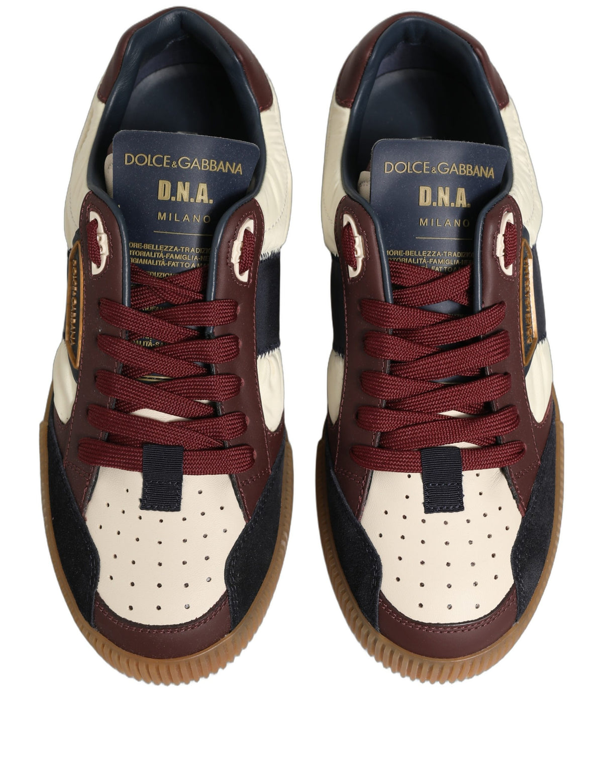 Dolce & Gabbana Men's Low Top Nylon Viscose Calf & Goat Leather Sneakers - Multicolor