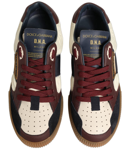 Dolce & Gabbana Men's Low Top Nylon Viscose Calf & Goat Leather Sneakers - Multicolor