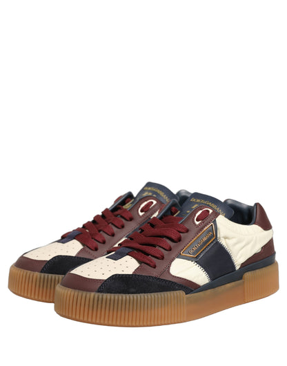 Dolce & Gabbana Men's Low Top Nylon Viscose Calf & Goat Leather Sneakers - Multicolor
