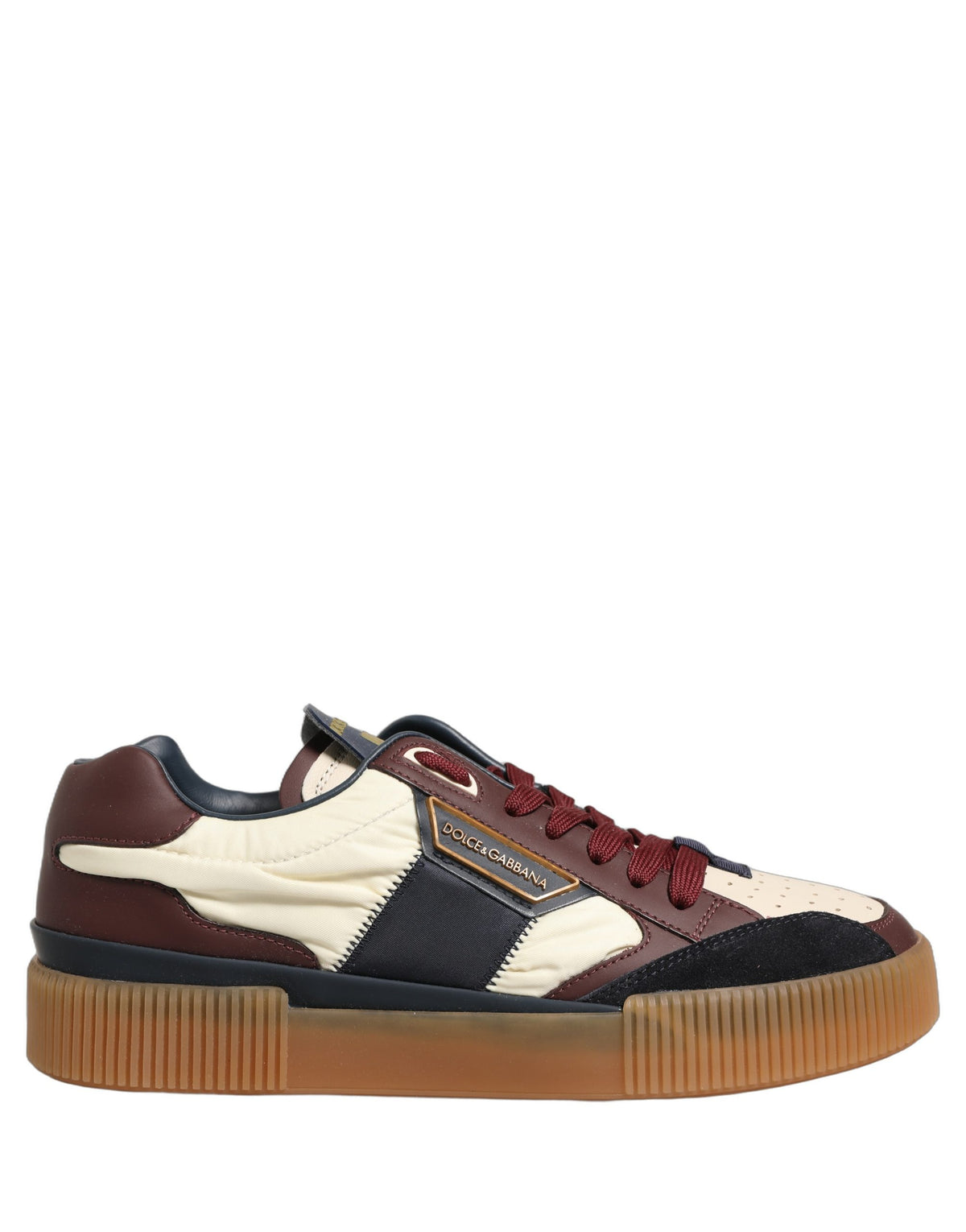 Dolce & Gabbana Men's Low Top Nylon Viscose Calf & Goat Leather Sneakers - Multicolor