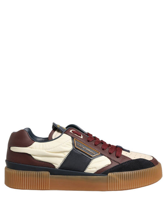 Dolce & Gabbana Men's Low Top Nylon Viscose Calf & Goat Leather Sneakers - Multicolor