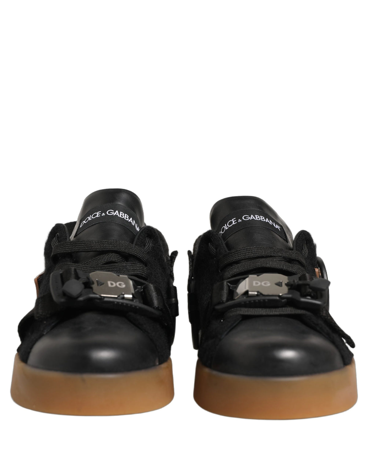 Dolce & Gabbana Men's Low Top Alpaca Wool Nylon PVC & Calf Leather Sneakers - Black Multicolor