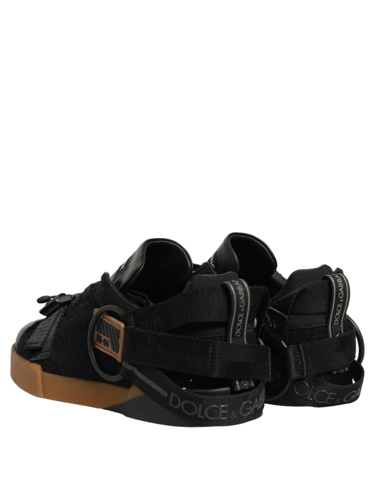 Dolce & Gabbana Men's Low Top Alpaca Wool Nylon PVC & Calf Leather Sneakers - Black Multicolor