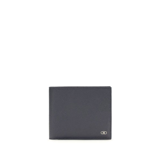 Cardholder Wallet by Ferragamo for men in bos taurus calf leather blue & monogram presents a architectural silhouette from the Gancini Bos Taurus Calf Leather Cardholder Wallet collection, showcasing architectural card-organization billfold for a architectural finish.