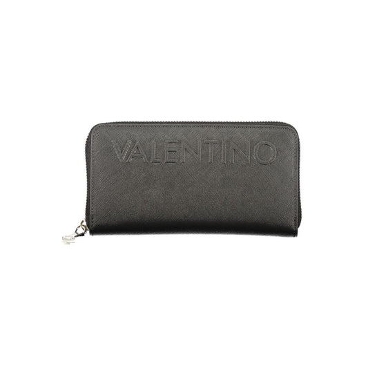Cardholder Wallet by Mario Valentino for women in polyurethane black presents a refined silhouette, artfully capturing the essence of the Polyurethane Cardholder Wallet design with sophisticated card-organization coin-purse for a refined look.
