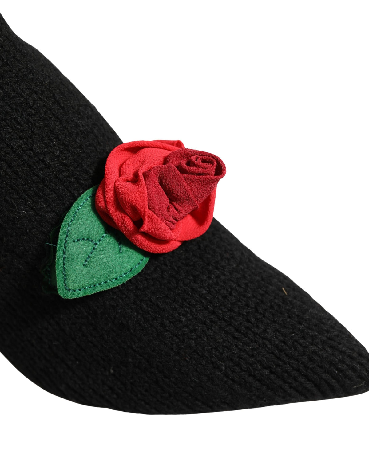 Dolce & Gabbana Women's Nylon Virgin Wool Eel & Calf Leather High-Heel Stiletto Sock Mid-Calf Boots - Black Floral
