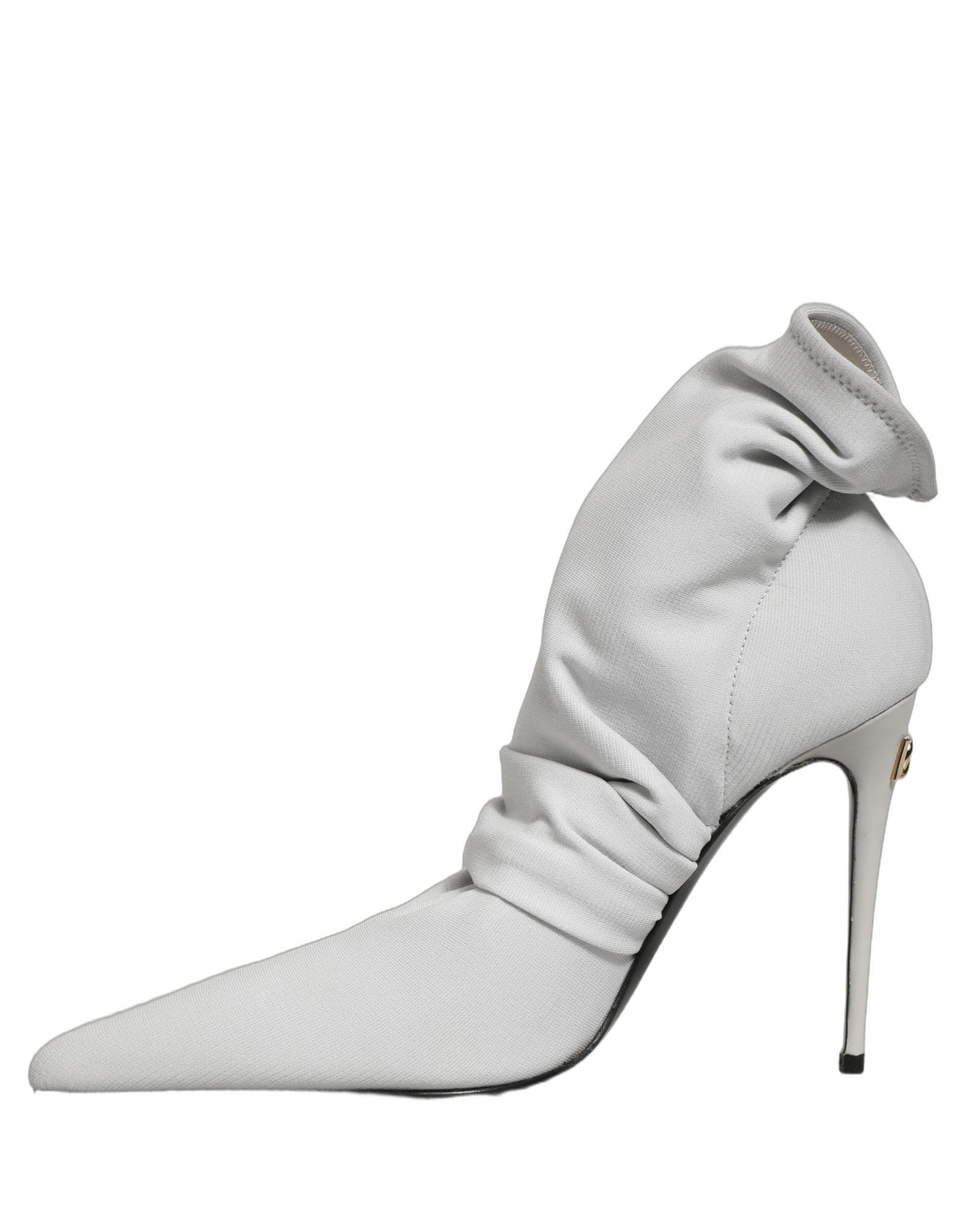 Dolce & Gabbana Women's Nappa Leather Nylon & Viscose High-Heel Stiletto Ankle Boots - Gray Light Grey