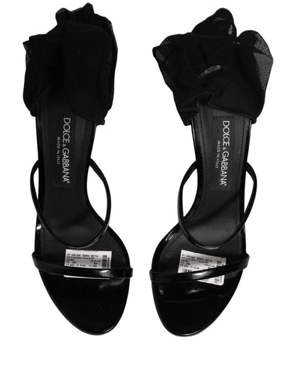 Dolce & Gabbana Women's Leather High-Heel Stiletto High Knee-High Over-The-Knee Boots - Black Signature