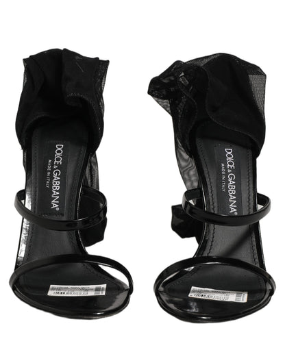 Dolce & Gabbana Women's Leather High-Heel Stiletto High Knee-High Over-The-Knee Boots - Black Signature