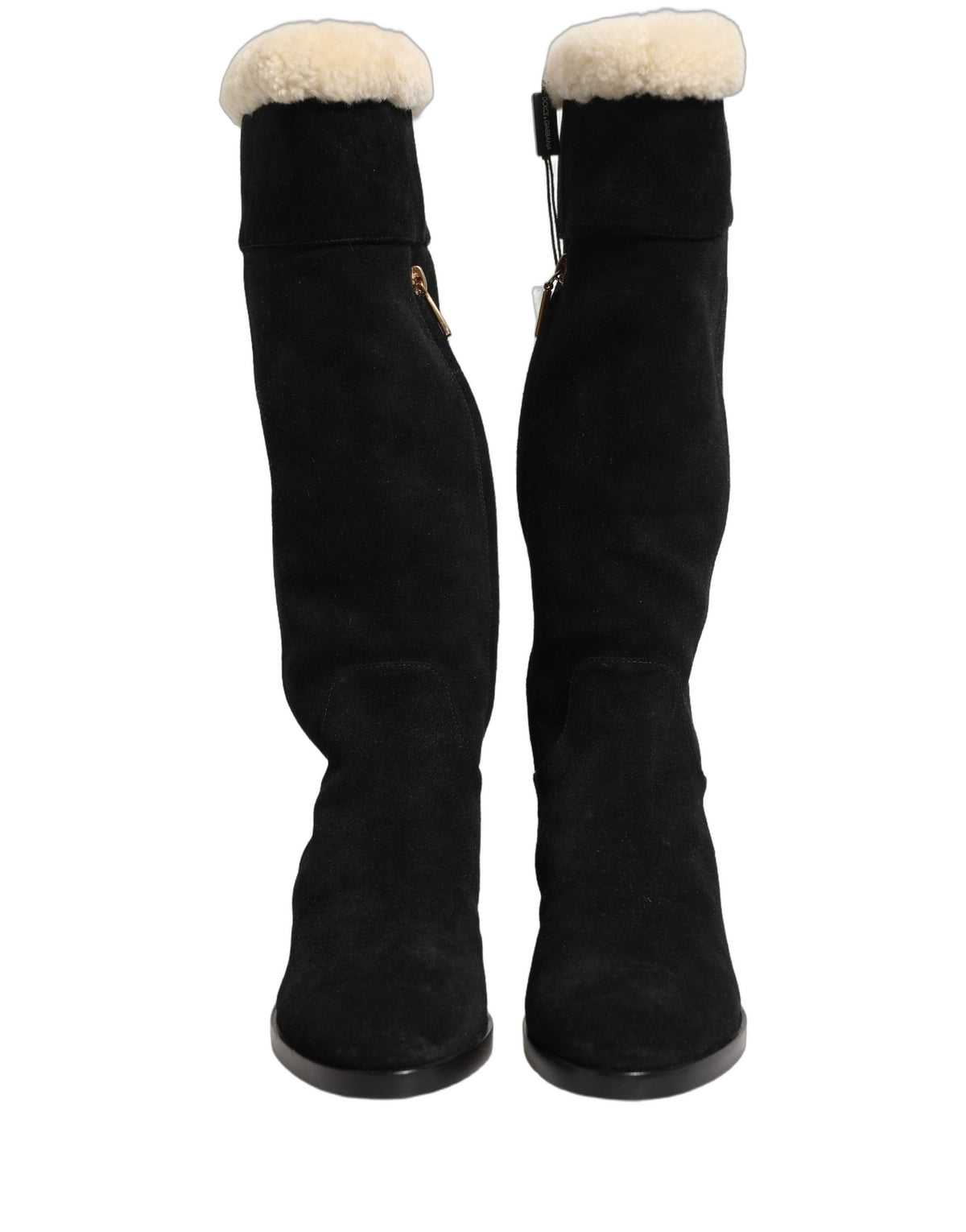 Dolce & Gabbana Women's Suede Calf Leather Flat High Knee-High Over-The-Knee Boots - Black