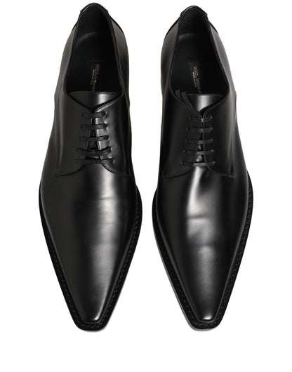 Dolce & Gabbana Unisex Goat & Calf Leather Derby Lace-Up Shoes - Black
