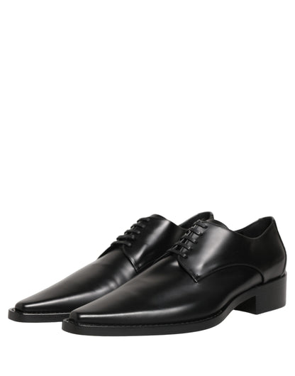 Dolce & Gabbana Unisex Goat & Calf Leather Derby Lace-Up Shoes - Black