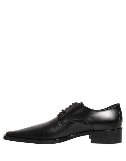 Dolce & Gabbana Unisex Goat & Calf Leather Derby Lace-Up Shoes - Black