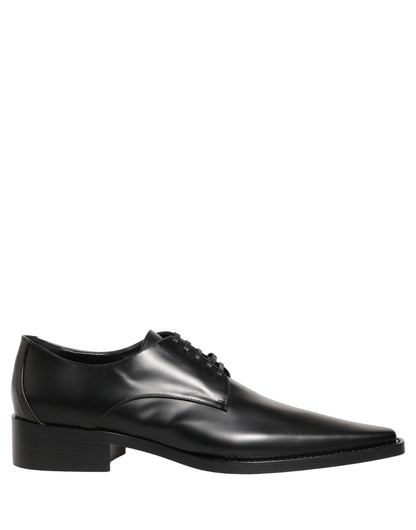 Dolce & Gabbana Unisex Goat & Calf Leather Derby Lace-Up Shoes - Black