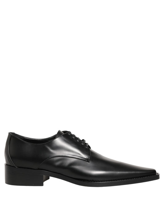 Dolce & Gabbana Unisex Goat & Calf Leather Derby Lace-Up Shoes - Black