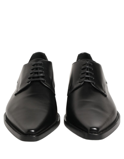 Dolce & Gabbana Unisex Goat & Calf Leather Derby Lace-Up Shoes - Black