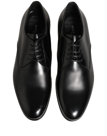 Dolce & Gabbana Unisex Goat & Calf Leather Derby Lace-Up Shoes - Black