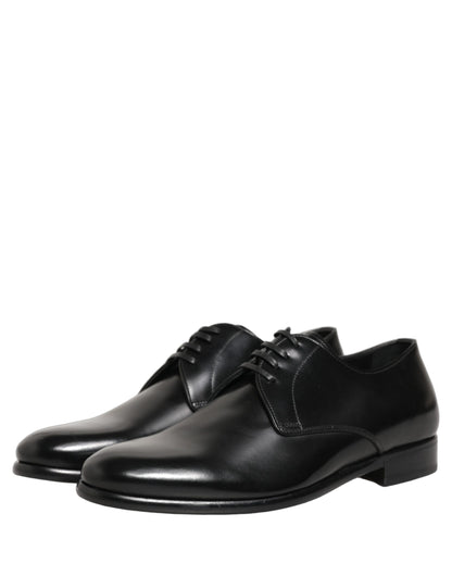 Dolce & Gabbana Unisex Goat & Calf Leather Derby Lace-Up Shoes - Black