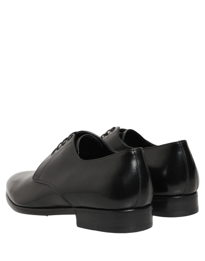 Dolce & Gabbana Unisex Goat & Calf Leather Derby Lace-Up Shoes - Black