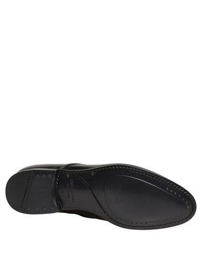 Dolce & Gabbana Unisex Goat & Calf Leather Derby Lace-Up Shoes - Black