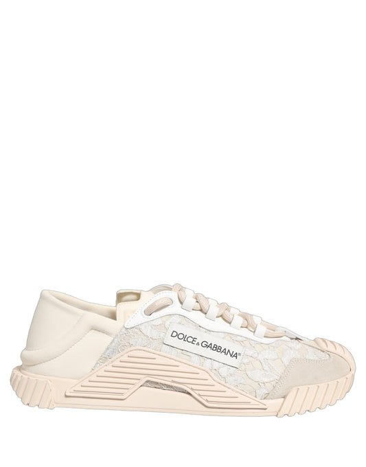 Dolce & Gabbana Women's Low Top PVC Polyurethane Goat Leather & Cotton Sneakers - White
