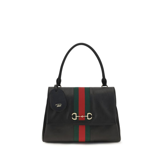 Gucci Horsebit Paparazzo Bos Taurus Calf Leather Medium Handbag - Black Green Red Striped