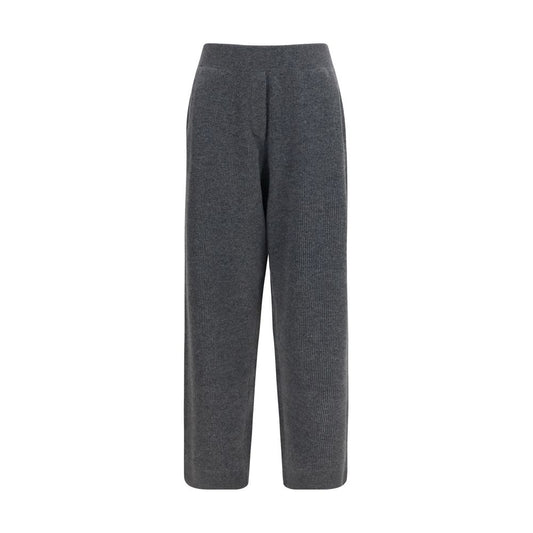 Brunello Cucinelli Women's Straight Regular Fit Wide Cashmere Casual Pants - Gray