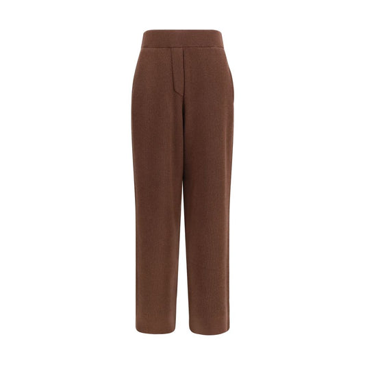 Casual Pants by Brunello Cucinelli for women in cashmere polyester & viscose brown features a refined silhouette with a refined straight, regular-fit & wide, defined by a and a refined long for a refined finish.