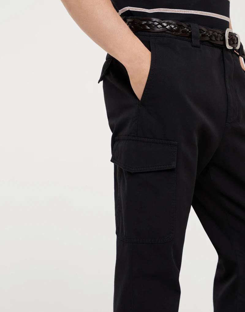 Brunello Cucinelli Black Cotton Cargo Pants
