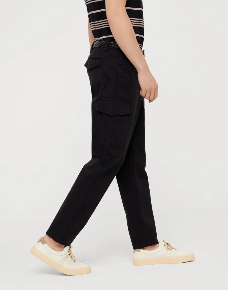 Brunello Cucinelli Black Cotton Cargo Pants