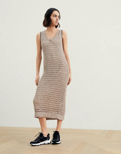 Brunello Cucinelli Bicolor Linen Casual Dress
