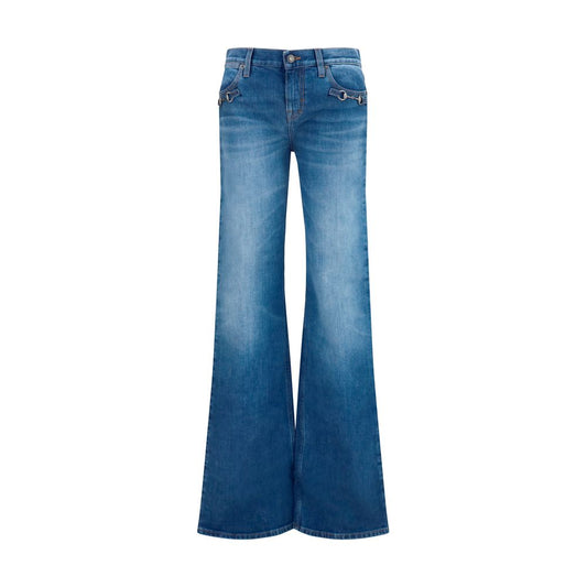 Gucci Blue Cotton Flared Jeans