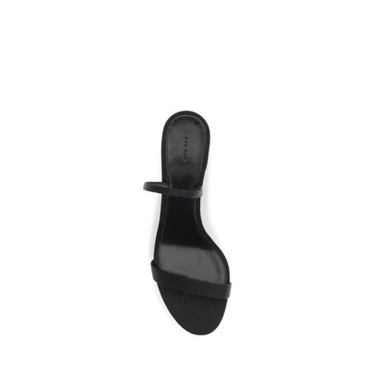 The Row Black Calf Leather Bos Taurus Stiletto Heel Sandals
