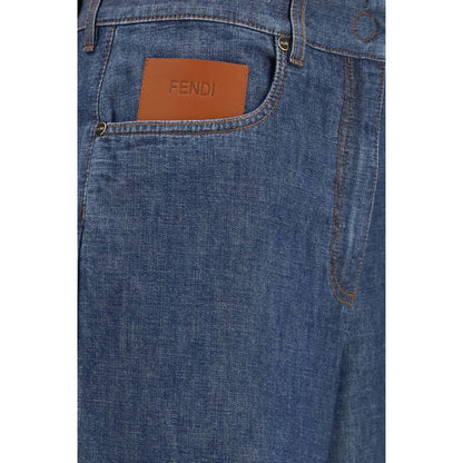 Fendi Blue Cotton Jeans Denim