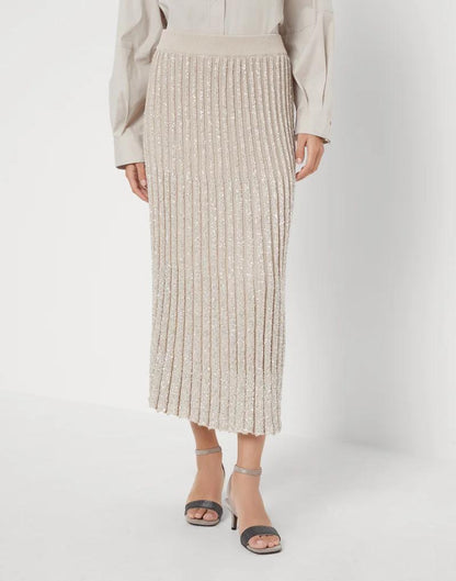 Brunello Cucinelli Bicolor Polyamide Long Skirt
