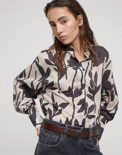 Brunello Cucinelli Bicolor Cotton Pattern Shirt