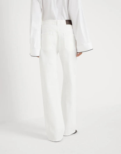 Brunello Cucinelli Natural Cotton Casual Pants