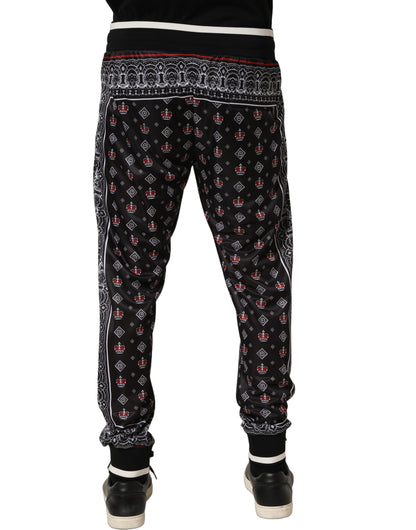 Dolce & Gabbana Men's Skinny Polyester Jogger Sweatpants - Black Signature