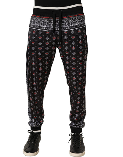 Dolce & Gabbana Men's Skinny Polyester Jogger Sweatpants - Black Signature