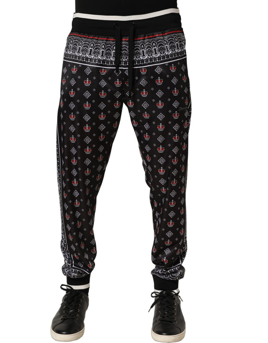Dolce & Gabbana Men's Skinny Polyester Jogger Sweatpants - Black Signature