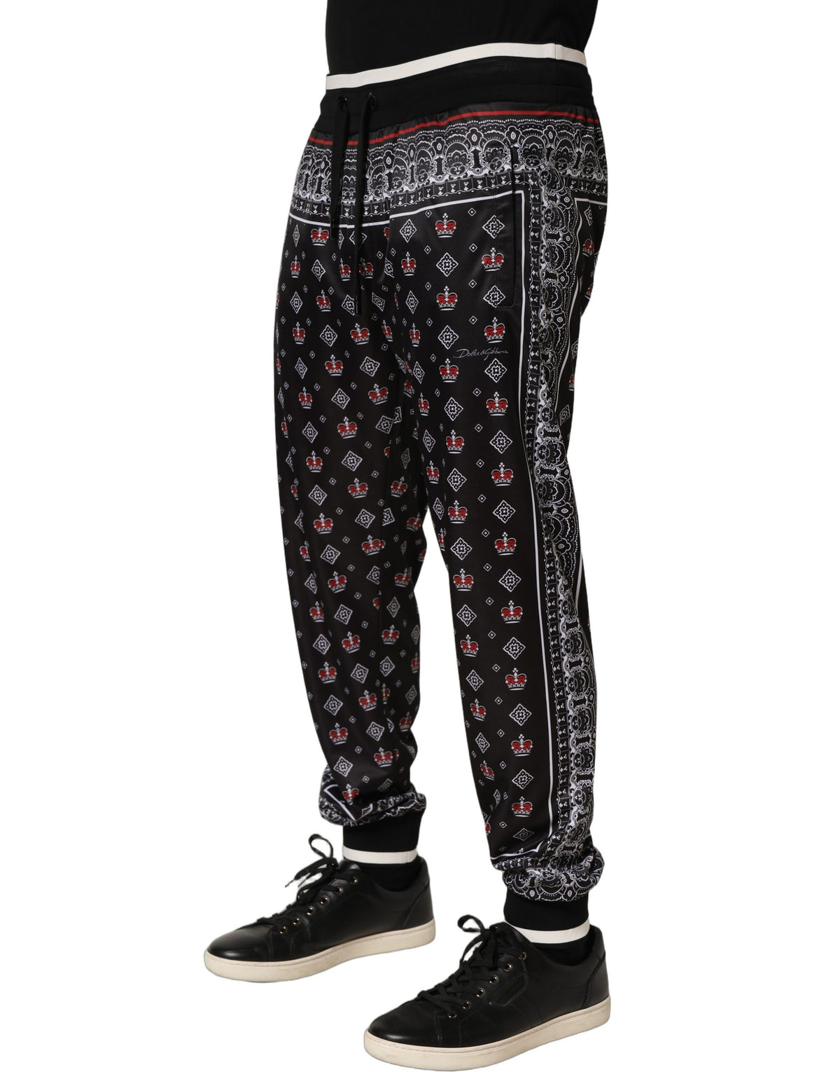 Dolce & Gabbana Men's Skinny Polyester Jogger Sweatpants - Black Signature
