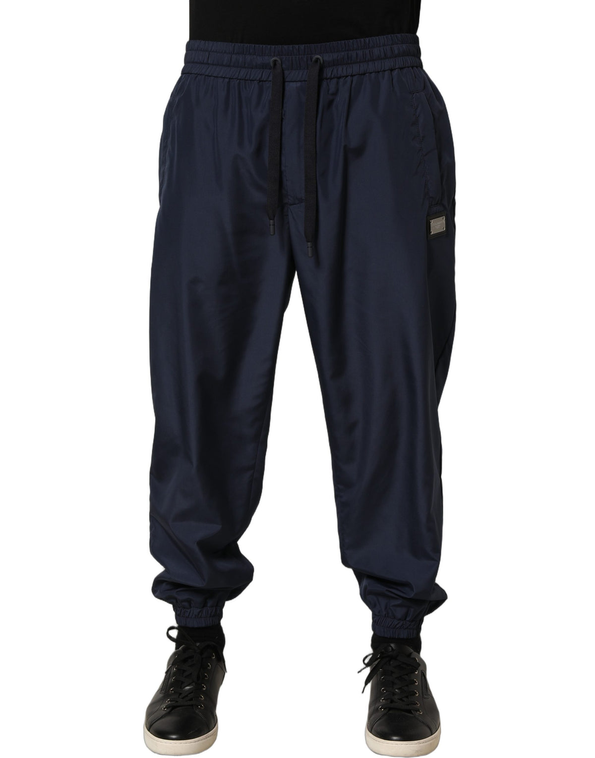 Dolce & Gabbana Men's Skinny Athletic Polyester Jogger Sweatpants - Dark Blue Signature