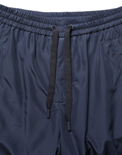 Dolce & Gabbana Men's Skinny Athletic Polyester Jogger Sweatpants - Dark Blue Signature