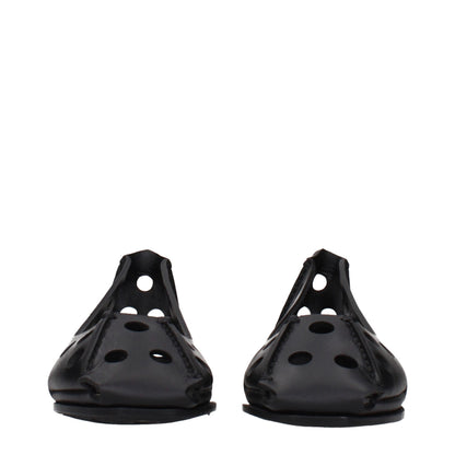 Alaïa Black Leather Ballet Flats