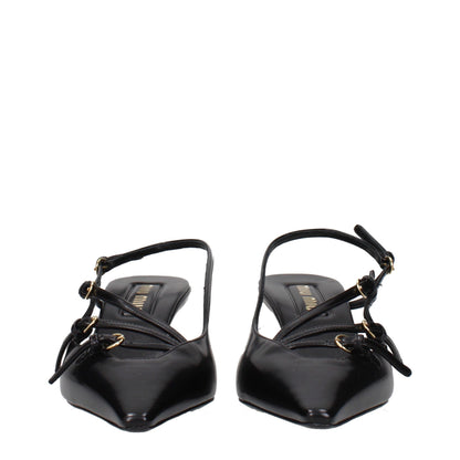 Miu Miu Black Leather High Heel Pumps