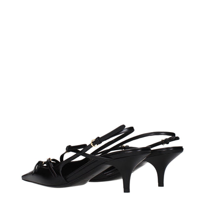Miu Miu Black Leather High Heel Pumps