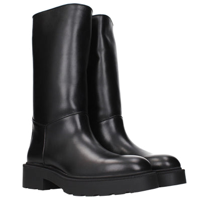 The Row Black Leather Boots