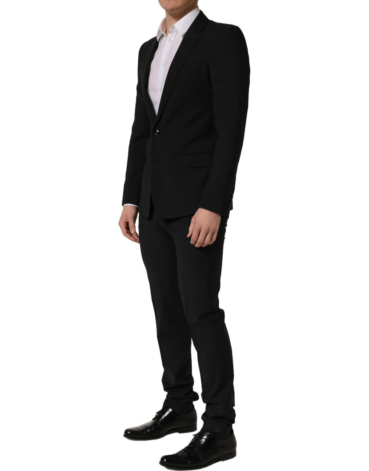 Dolce & Gabbana Men's Slim Polyester & Wool Pant Suit - Black