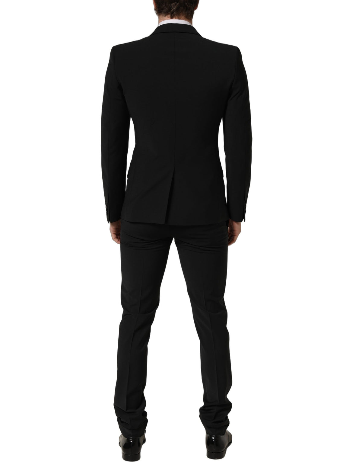 Dolce & Gabbana Men's Slim Polyester & Wool Pant Suit - Black