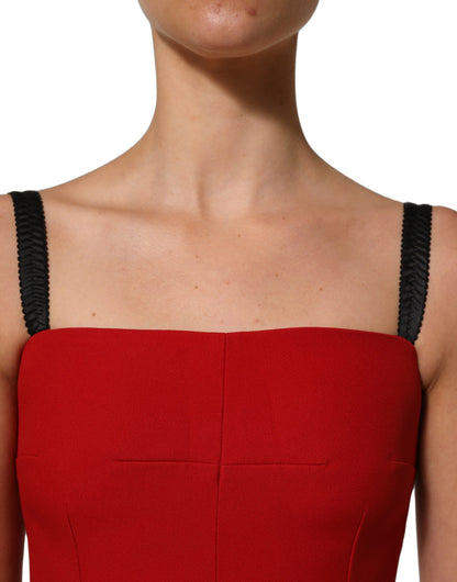 Dolce & Gabbana Women's Sheath Bodycon Cocktail Polyester Viscose & Acetate Knee Dress - Red